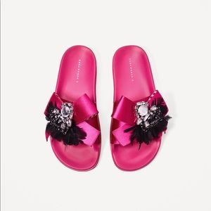 ZARA POOL SLIDES with bow